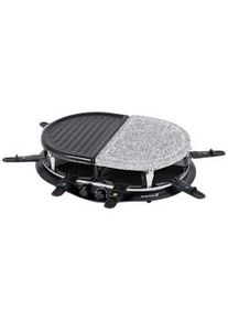 Tarrington House Griglia per raclette RG1213, metallo/pietra/plastica, 47.5 x 34 x 12.5 cm, 1200 W, antiaderente, per 8 persone, con termostato, nera