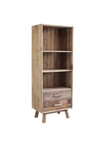Bob Gardens Libreria con 2 cassetti e 3 ripiani in Pino riciclato cm 60x40x160 - PINE Marrone