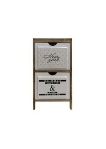Rebecca Mobili Comodino Mobile Bagno 2 Cassetti Moderno Legno Bianco 61x30x24