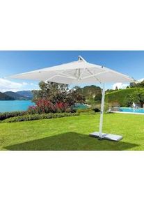 Giordanoshop Ombrellone da Giardino Decentrato in Alluminio 3,5x3,5m Vorghini Bianco