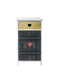 Rebecca Mobili Comodino Armadietto 1 Cassetto 1 Anta Grigio Retro 71x36,5x30,5