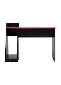 Rebecca Mobili Scrivania Gaming Tavolo per Pc Nero Rosso in Legno Design Moderno con Accessori