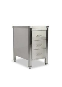 S SCAMINOX Tavolo cassettiera piano liscio 500x800x850 mm