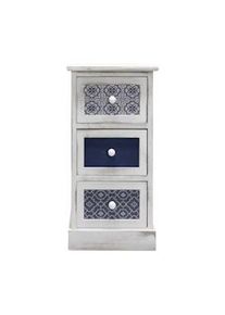 Rebecca Mobili Comodino Cassettiera 3 Cassetti Bianco Legno Retr 59,5x30x25