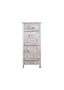 Rebecca Mobili Comodino Cassettiera 2 Cassetti 1 Anta Bianco Shabby 84x37x30