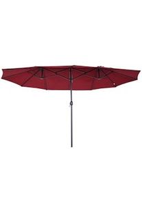 Giordanoshop Ombrellone da Giardino Doppio 4,6x2,7m in Acciaio e Poliestere Rosso