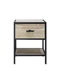 Rebecca Mobili Comodino con Ripiano Cassetto in Legno e Metallo per Camera da letto 47,5x35x25 cm