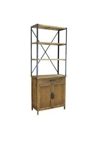 Bob Gardens Libreria Industrial in Legno cm 73,5x37,5x186 - TERRENCE Marrone
