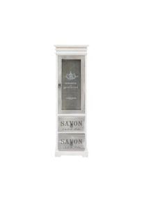 Rebecca Mobili Armadietto Vetrina Shabby Chic Bianco Grigio Legno 102x32x27