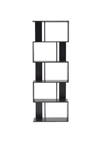 Rebecca Mobili Libreria Scaffale 5 Ripiani Legno Nero Stile Moderno 172,5x60x24