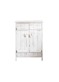 Rebecca Mobili Comodino Mobiletto Doppia Anta Legno Bianco Shabby Chic 70x51x30