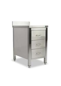 S SCAMINOX Tavolo cassettiera piano con alzatina 400x600x850 mm