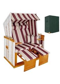 TecTake Cesta-sdraio con cuscini, regolabile, con involucro protettivo incluso - rosso/nero - 403908