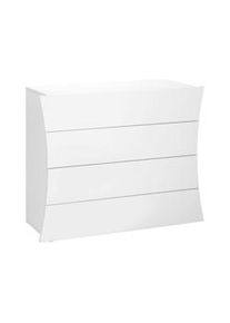 Dmora Cassettiera Antonio, Settimanale a 4 cassetti, Comò per camera da letto, 100% Made in Italy, cm 98x40h82, Bianco lucido