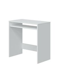 Dmora Scrivania Portland, Scrittoio lineare con ripiano fisso, Tavolo da studio o ufficio porta PC, 79x43h78 cm, Bianco