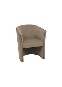 CASA COLLECTION poltrona luna in velluto, 68x60x74 cm, tortora e marrone