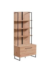 Bob Gardens libreria moderna con 4 mensole e un'anta cm 85 x 42 x 191,5 h - ZENWOOD Rovere Chiaro