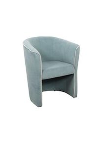 CASA COLLECTION poltrona luna in velluto, 68x60x74 cm, menta e bordo ottanio