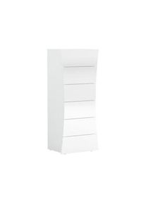 Dmora Cassettiera Michele, Settimanale 6 cassetti, Comò per camera da letto, 100% Made in Italy, cm 50x40h122, Bianco lucido