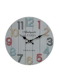 Rebecca Mobili Orologio Decorativo Orologi da Parete Bianco Numeri Colorati Mdf Analogico