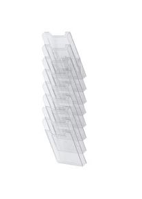Exacompta Espositore da parete verticale 8 scomparti per formato A4, cod. 64858D in polistirolo cristallo. Dimensioni (PxlxAlt) 15,5x23,9x66,5 cm