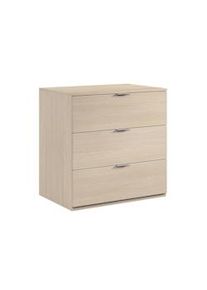 Dmora Cassettiera Bridgeport, Settimanale moderna a 3 cassetti, Mobile Comò basso per camera da letto, Mobile Settimanale, 77x38h80 cm, Rovere