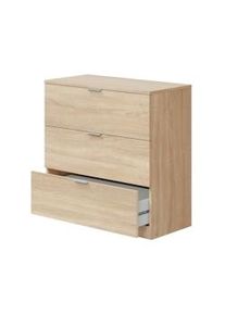 Dmora Cassettiera Whittier, Cassettiera camera da letto , Settimino a 3 cassetti, 77x38h80 cm, Rovere
