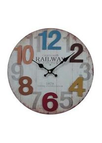 Rebecca Mobili Orologio da Appendere Bianco Numeri Colorati Mdf per Salotto Cucina