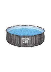 Bestway - Piscina Steel Pro Max Cm. 366X100 Cap. 9,150L, pompa filtro 58383 (2.006 L/h), effetto legno grigio