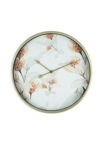 Rebecca Mobili Orologio Decorativo Muro Mdf Metallo Vetro Bianco Dorato 40x40x6