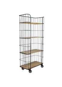 Bob Gardens Scaffale Industrial con ruote in Legno cm 77x40x168 - BRAXTON Nero