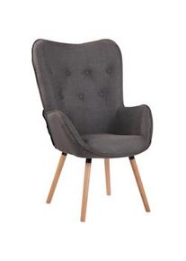 CLP Poltrona lounge Ashford in tessuto grigio scuro