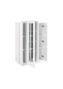 Dmora Vetrina Kevin, Credenza con tre ante, Mobile da soggiorno multiuso, 100% Made in Italy, cm 80x38h121, Bianco lucido