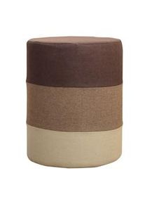 Rebecca Mobili Sgabello Pouff Rotondo Imbottito Multicolore Marrone 45x35x35