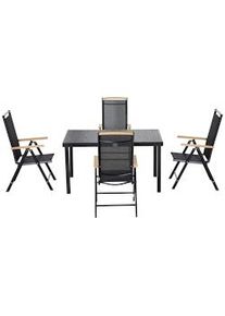 Outsunny Set da Giardino con Tavolo 4 Persone Sedie Pieghevoli