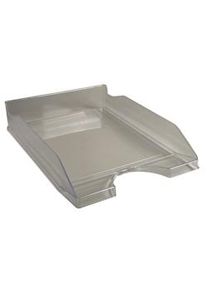 Exacompta Vaschetta portacorrispondenza Ecotray 12327D, in PS, (PxlxAlt) 34,5 x 25,5x 6,5 cm, capacità 500 fogli, Grigio trasp.. Conf. da 10 pz.