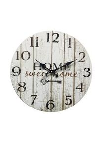 Rebecca Mobili Orologio da Parete Decorazione Legno Bianco Shabby 33,8x33,8x4