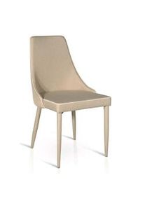 Milani Home ANNABEL Sedia Moderna Di Design In Tessuto Tortora Idrorepellente Per Arredo Interno Casa Cucina Sala Da Pranzo Studio colore Tortora