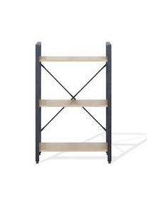 Rebecca Mobili Libreria Scaffale 3 Ripiani in Metallo e Legno Nero Beige design Moderno