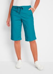 Bermuda coton à empiècement taille confortable - pétrole - taille 56 avec coton - bonprix