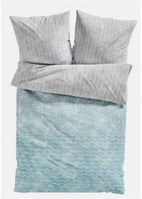 Parure de lit motif vagues - bleu - taille 135x200 cm - 100% coton - bonprix