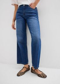 Jean baggy taille mi-haute doux raccourci - bleu - taille 40 avec coton - bonprix