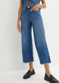 Jean large 7/8 extensible - bleu - taille 40 avec coton - bonprix