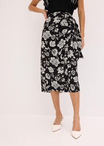 Jupe portefeuille imprimée - noir - taille 54 - bonprix
