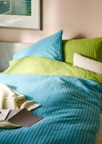 Parure de lit coloris uni - vert - taille 135x200 cm avec coton - bonprix