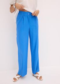 Pantalon palazzo en lin mélangé aérien - bleu - taille 54 - bonprix