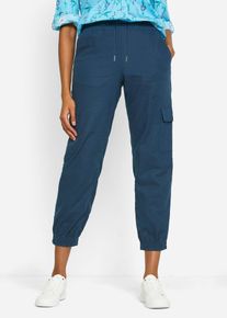 Pantalon cargo avec lin - bleu - taille 38 - lin - bonprix