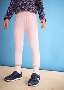 bonprix Leggings capri con dobladillo de encaje (2 unidades), blanco, 128/134