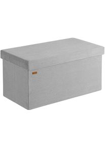 Casaria Banco cuerda gris 76x38x38cm MDF plegable