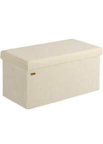 Casaria Opbergbank Beige Koord 76x38x38cm MDF opvouwbaar